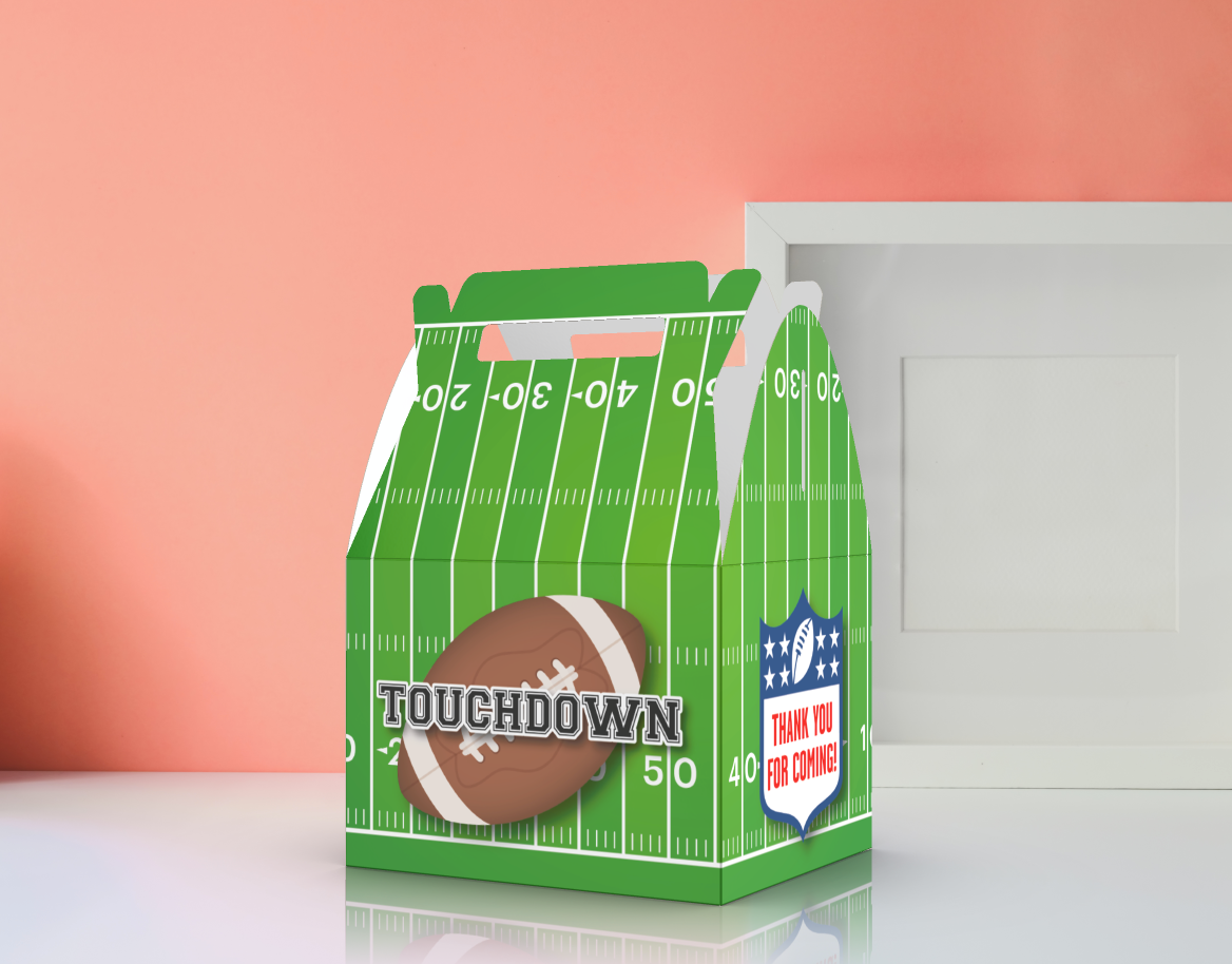 Caja Para Regalos Fútbol, Touchdown, Cumpleaños, Fiesta