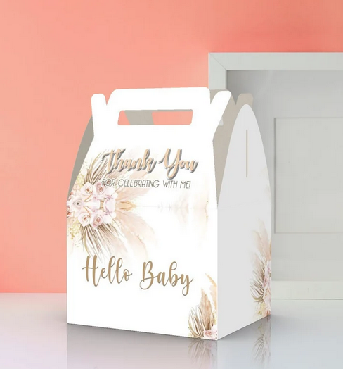 Hello Baby, Boho Babyshower, Baby Shower Favor Box