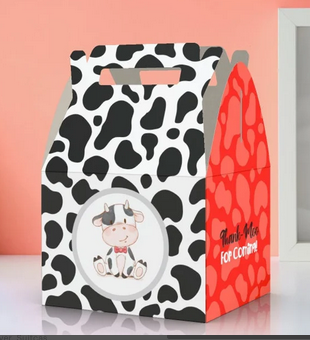 Cow, cute cow, cow pattern, Thank moo, farm, Favor Box