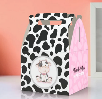 Cow, cute cow, cow pattern, Thank moo, farm, Favor Box