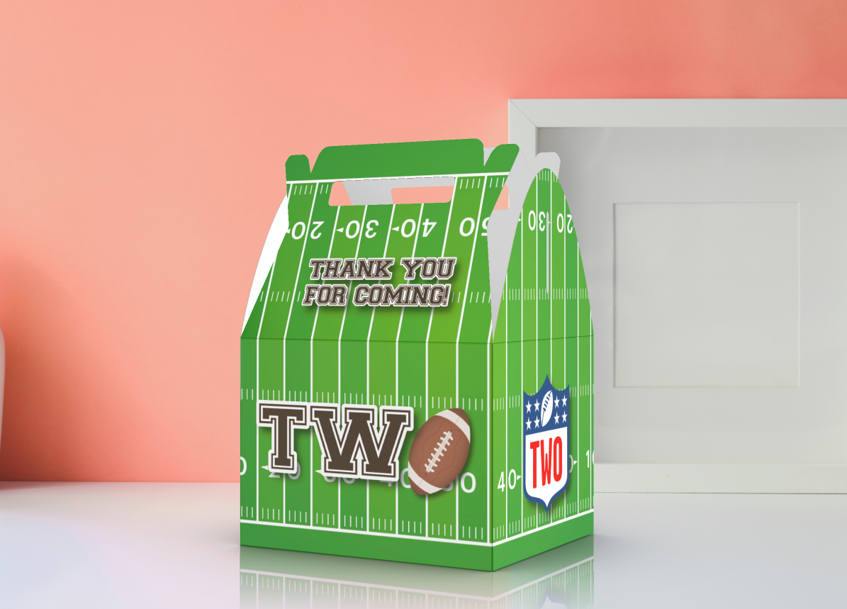 Football, Touchdown, 1st birthday, 2nd Birthday, Party Favor Box