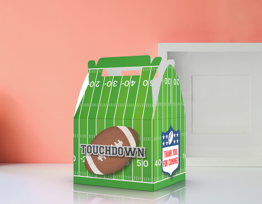 Football, Touchdown, Birthday, Party Favor Box