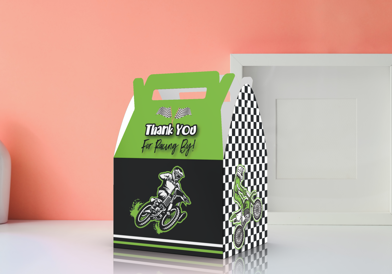 Dirtbike, Bike, Motorcycle, Thanks for racing by Party Favor Box