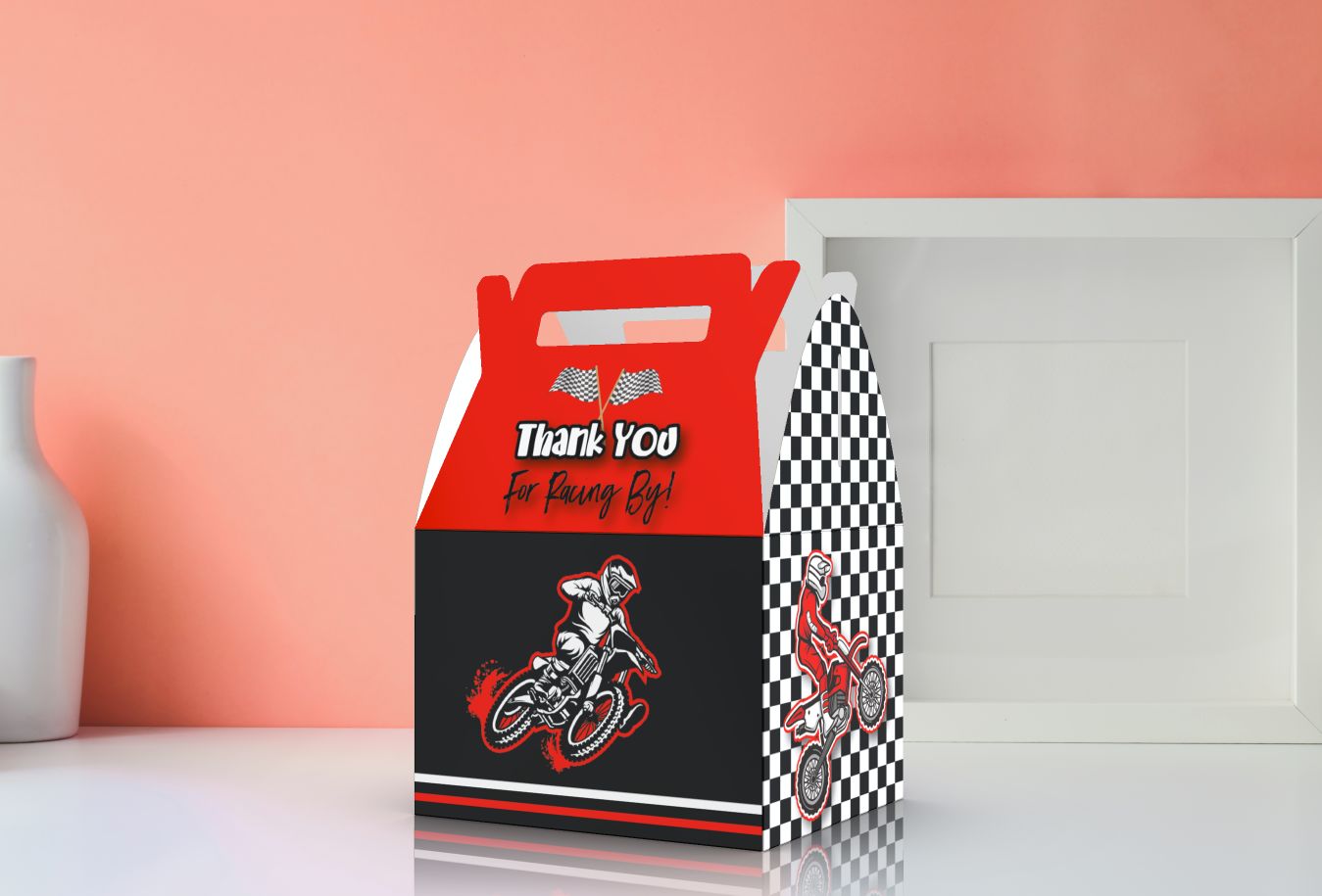 Caja Para Regalos Dirtbike, Bicicleta, Motocicleta, Gracias por competir de Party Favor