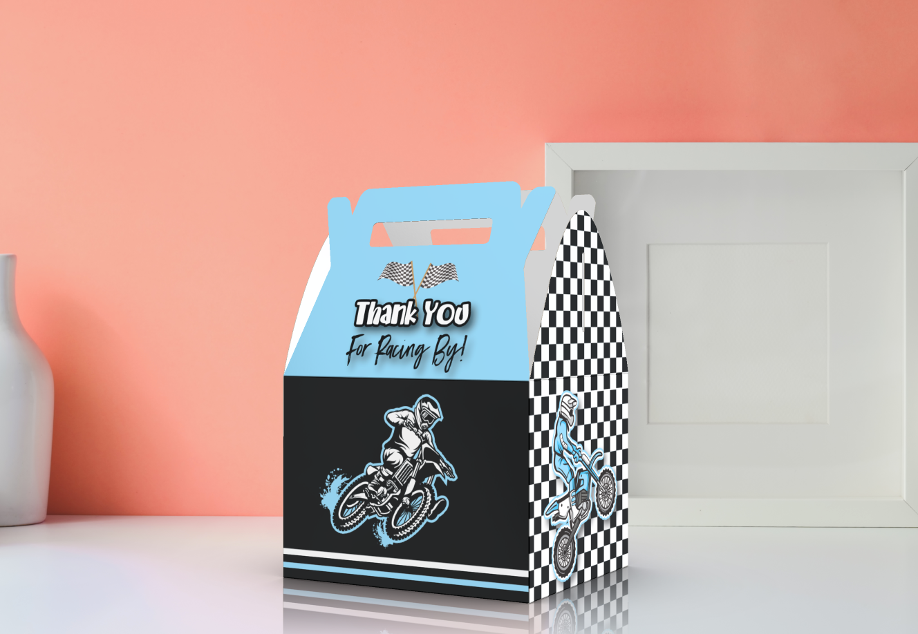 Caja Para Regalos Dirtbike, Bicicleta, Motocicleta, Gracias por competir de Party Favor