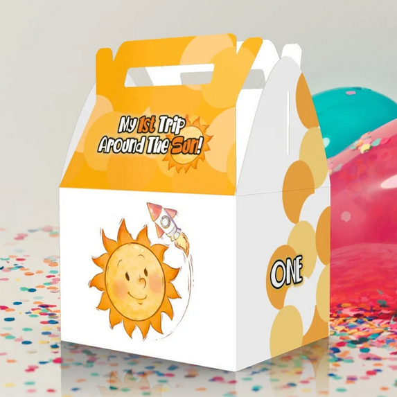 My 1st Trip Around the Sun, Sun, Rocket Favor box