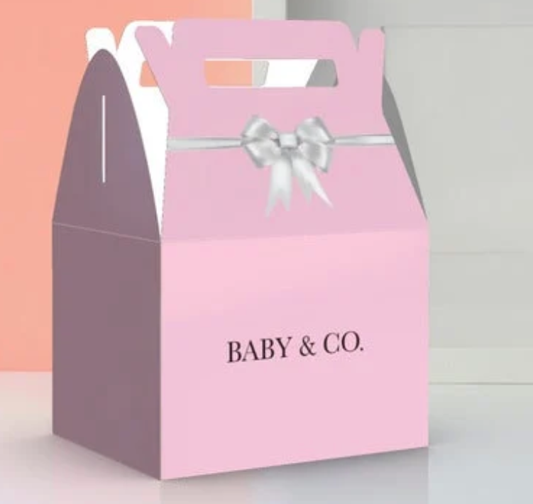 Baby Co, Blue and Pink, Baby Shower Favor Box