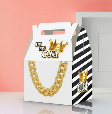 The Big ONE, Gold Chain 1st Birthday, Party favor box