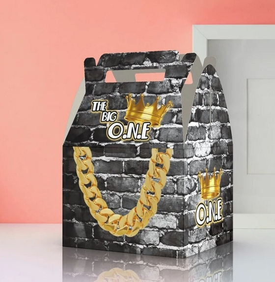 The Big ONE, Gold Chain 1st Birthday, Party favor box