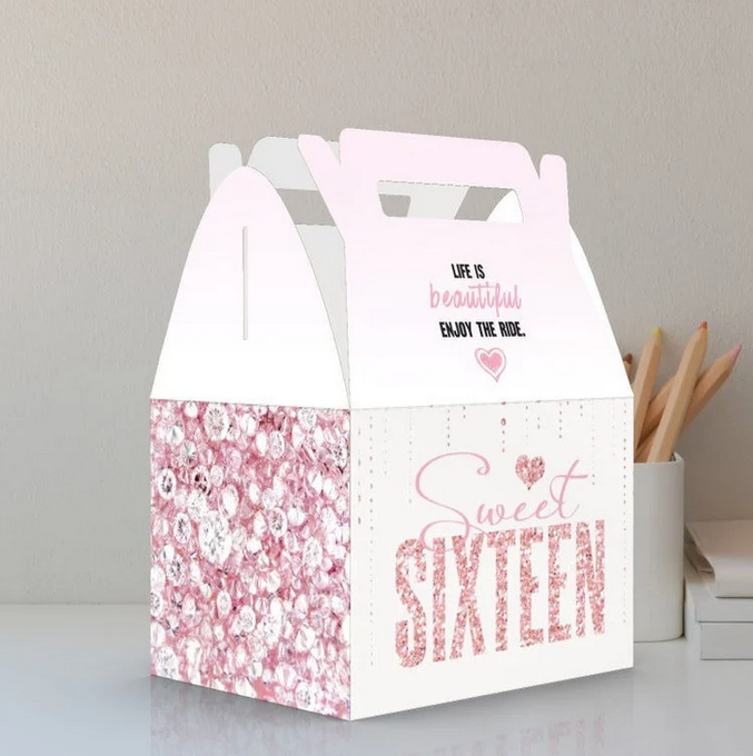 Sweet 16, Sweet 16 Diamonds, Birthday Favor Box