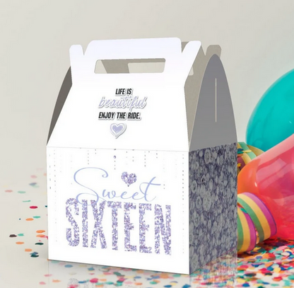 Sweet 16, Sweet 16 Diamonds, Birthday Favor Box