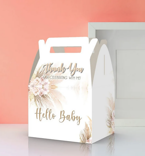 Caja Para Regalos Hola bebé, Boho Babyshower, Baby Shower