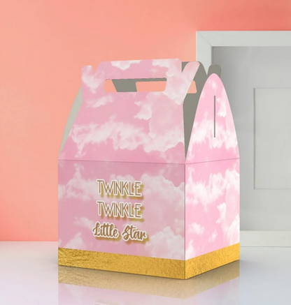 Twinkle Twinkle Little Star PINK, Pink Clouds, Babyshower Favor box