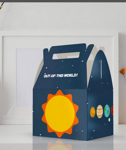 Out of this world, Solar System, Planets, Birthday favor box