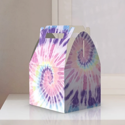 Tie Dye, Pastel Tie Dye, Hippies, 70s, Retro, Birthday Party Favor Box