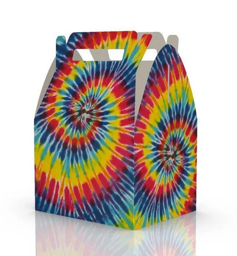 Tie Dye, Pastel Tie Dye, Hippies, 70s, Retro, Birthday Party Favor Box