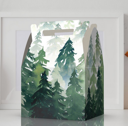 Pine tree, Pine tree watercolor Favor Box