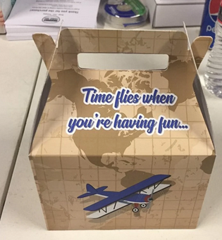 Aviones antiguos, El tiempo vuela cuando te diviertes, Mapa, Baby shower, Caja para regalos de fiesta de cumpleaños