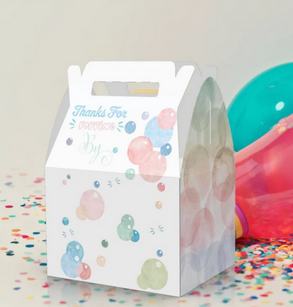 Bubbles, Pastel Bubbles, Watercolor Bubbles Birthday Party Favor Box