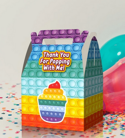 Pop It, Fidgets, Thank you for poppin with me, Birthday Party Favor Box