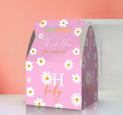 Oh Baby, Daisies, Flowers, Baby shower Party Favor Box