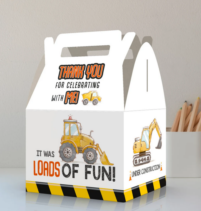 Construction, Loads of fun, Under Construction, Truck, Dump Truck Party Favor Box