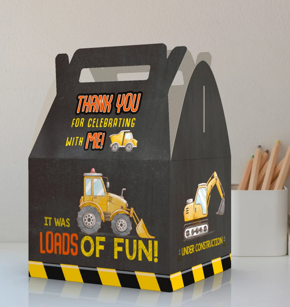 Construction, Loads of fun, Under Construction, Truck, Dump Truck Party Favor Box