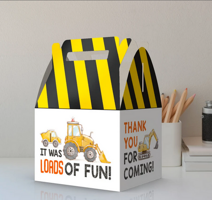 Loads of fun, Under Construction, Construction, Truck, Dump Truck Party Favor Box