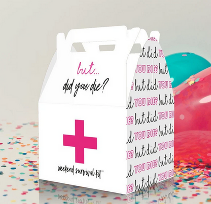 But did you die?, Weekend Survial Kit, Hangover, Bachelorette Party Favor Box