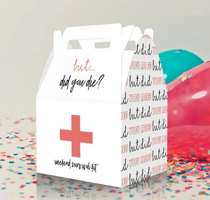 But did you die?, Weekend Survial Kit, Hangover, Bachelorette Party Favor Box