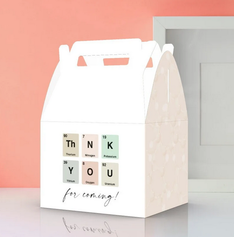 Science, Periodic Table, Thank you for coming Party Favor Box