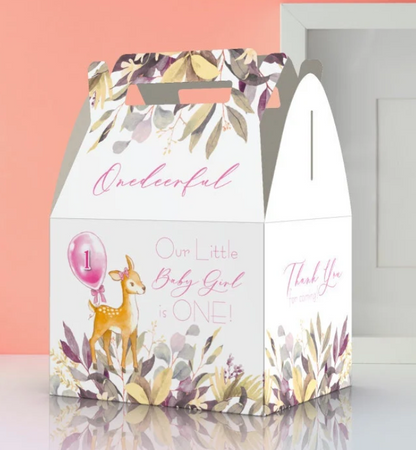 ONE-Deerful, Deer, 1st Birthday, Woodland Favor Box