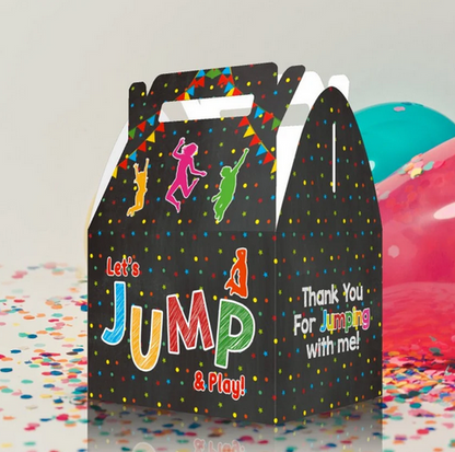 Let's Jump and Play, Trampoline, Bounce Party Favor Box