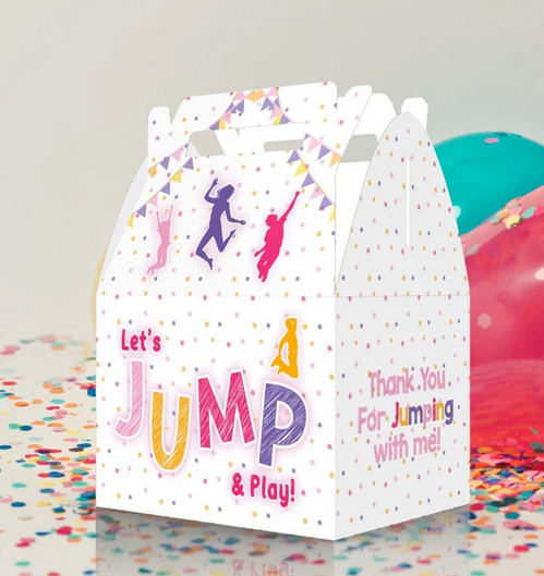 Let's Jump and Play, Trampoline, Bounce Party Favor Box