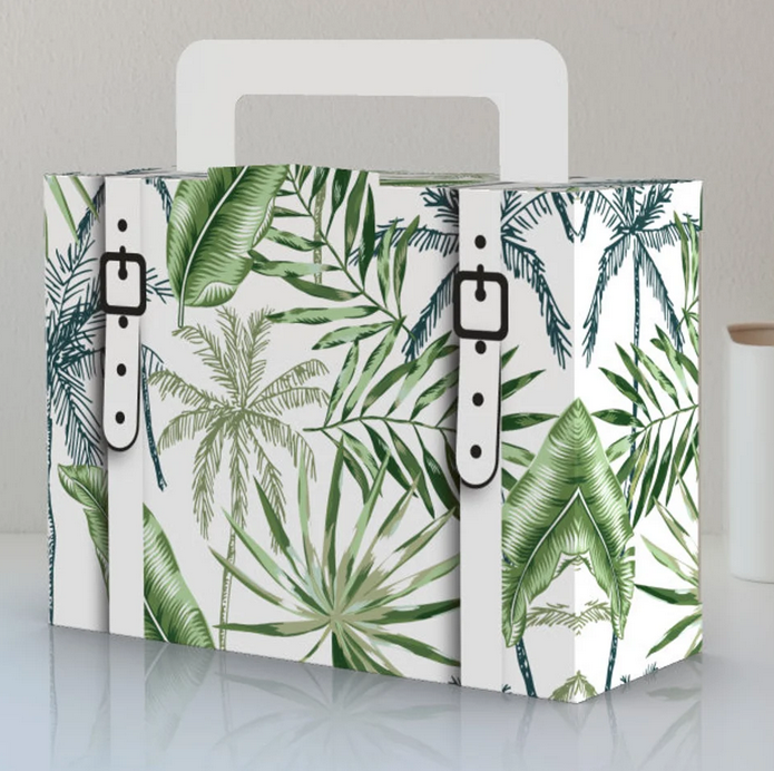 Jungle Greenery, Plants, Palm Tree Suitcase Favor box