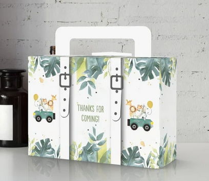 Safari, Jungle, Thanks for coming Suitcase Favor box