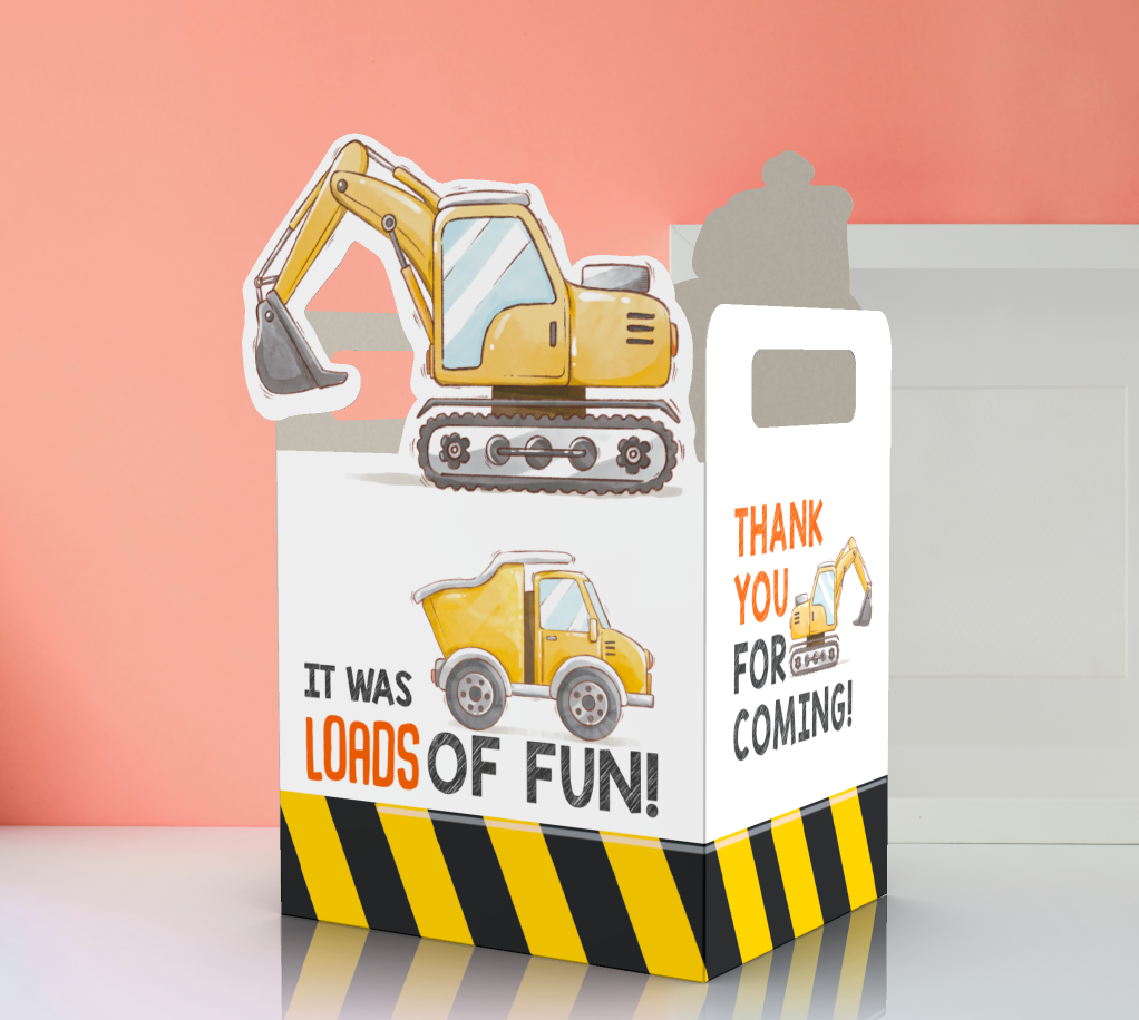 Construction, Loads of fun, Under Construction, Truck, Dump Truck Party Favor Box