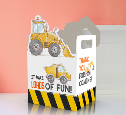 Construction, Loads of fun, Under Construction, Truck, Dump Truck Party Favor Box