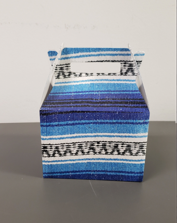 Sarape, Serape Blue, Fiesta, Mexican Theme favor box