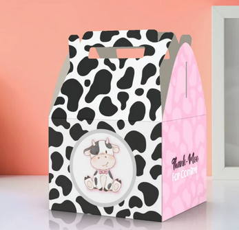 Cow, cute cow, cow pattern, Thank moo, farm,  Favor Box