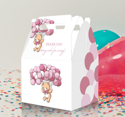 Beary Much, Thank you beary much, Bear, Balloons, Woodland Favor Box