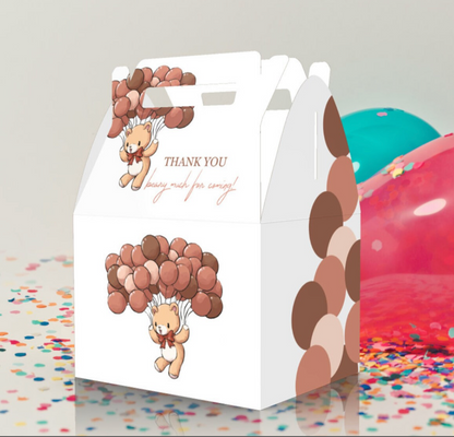 Beary Much, Thank you beary much, Bear, Balloons, Woodland Favor Box