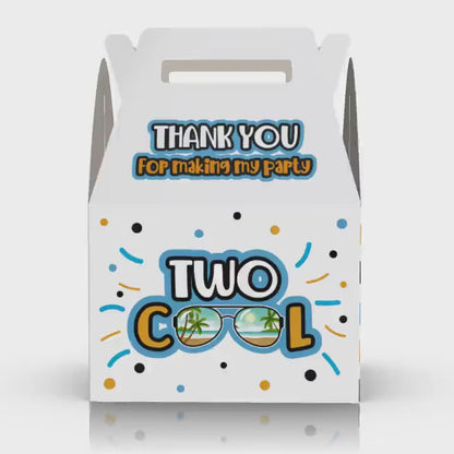 Two Cool, 2nd Birthday, Summer Party favor box