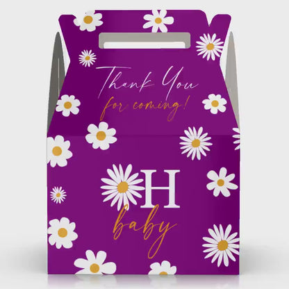 Oh Baby, Daisies, Flowers, Baby shower Party Favor Box