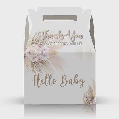 Hello Baby, Boho Babyshower,  Baby Shower Favor Box