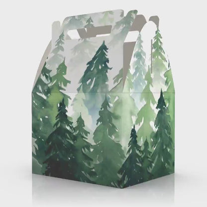 Pine tree, Pine tree watercolor Favor Box