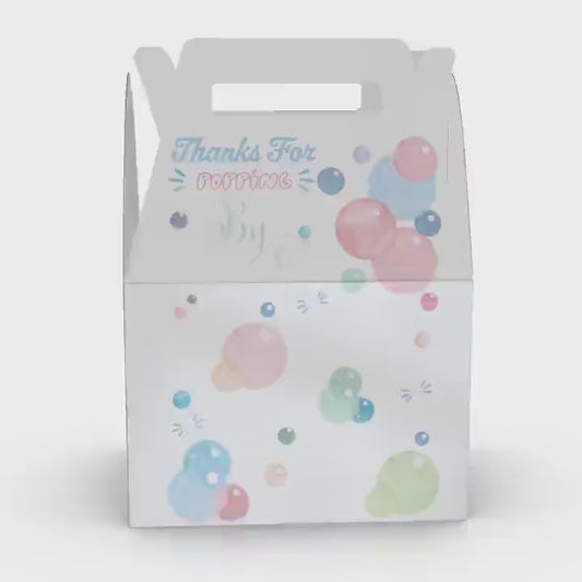 Bubbles, Pastel Bubbles, Watercolor Bubbles Birthday Party Favor Box