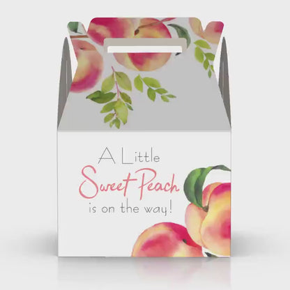 A little sweet peach is on the way, Peaches, Baby Shower Favor Box