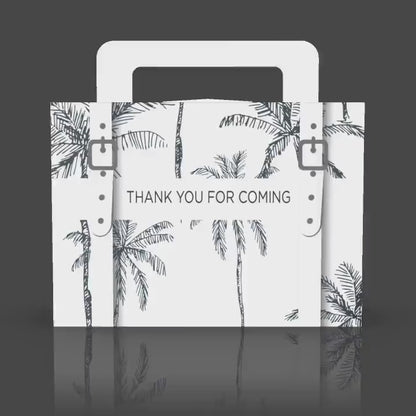 Palm Tree Black and White Suitcase Favor box