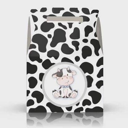 Cow, cute cow, cow pattern, Thank moo, farm,  Favor Box